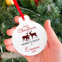 First Christmas as Mummy & Daddy ornament, 1st Xmas Decoration