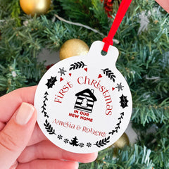 First Christmas At Our New Home Christmas Ornament With Names, Personalised Cute New Home Xmas Décor