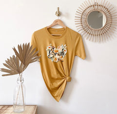 Floral Bride And Team Bride T-Shirt, Bridal Party, Hen Bachelorette Party Top, Bridesmaid Maid Of Honour