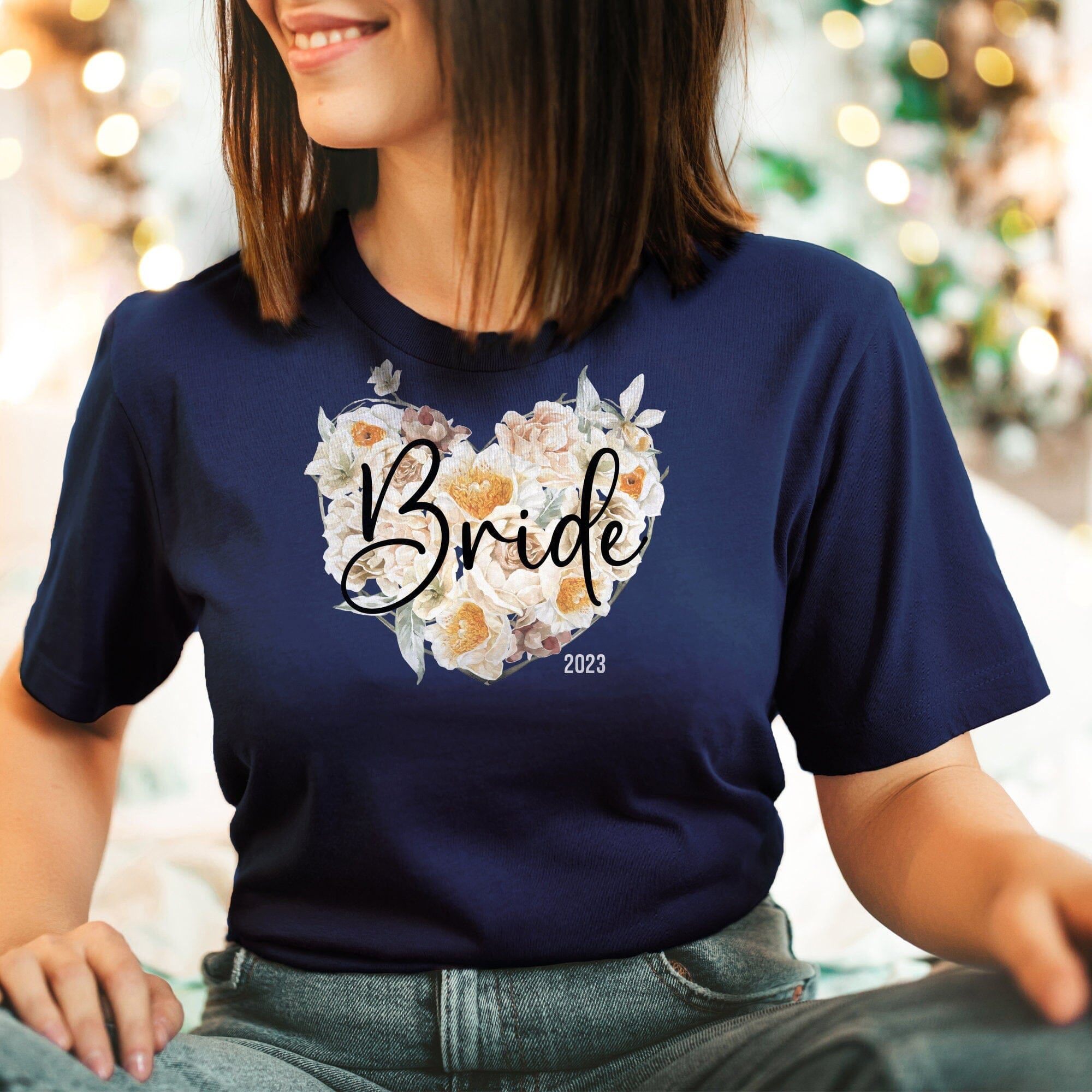 Floral Bride And Team Bride T-Shirt, Bridal Party, Hen Bachelorette Party Top, Bridesmaid Maid Of Honour