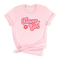 Flower Girl T-Shirt, Wedding Gift For Kids, Pink Colours Flower Girl Cute Present Ideas, Floral Design Outfit