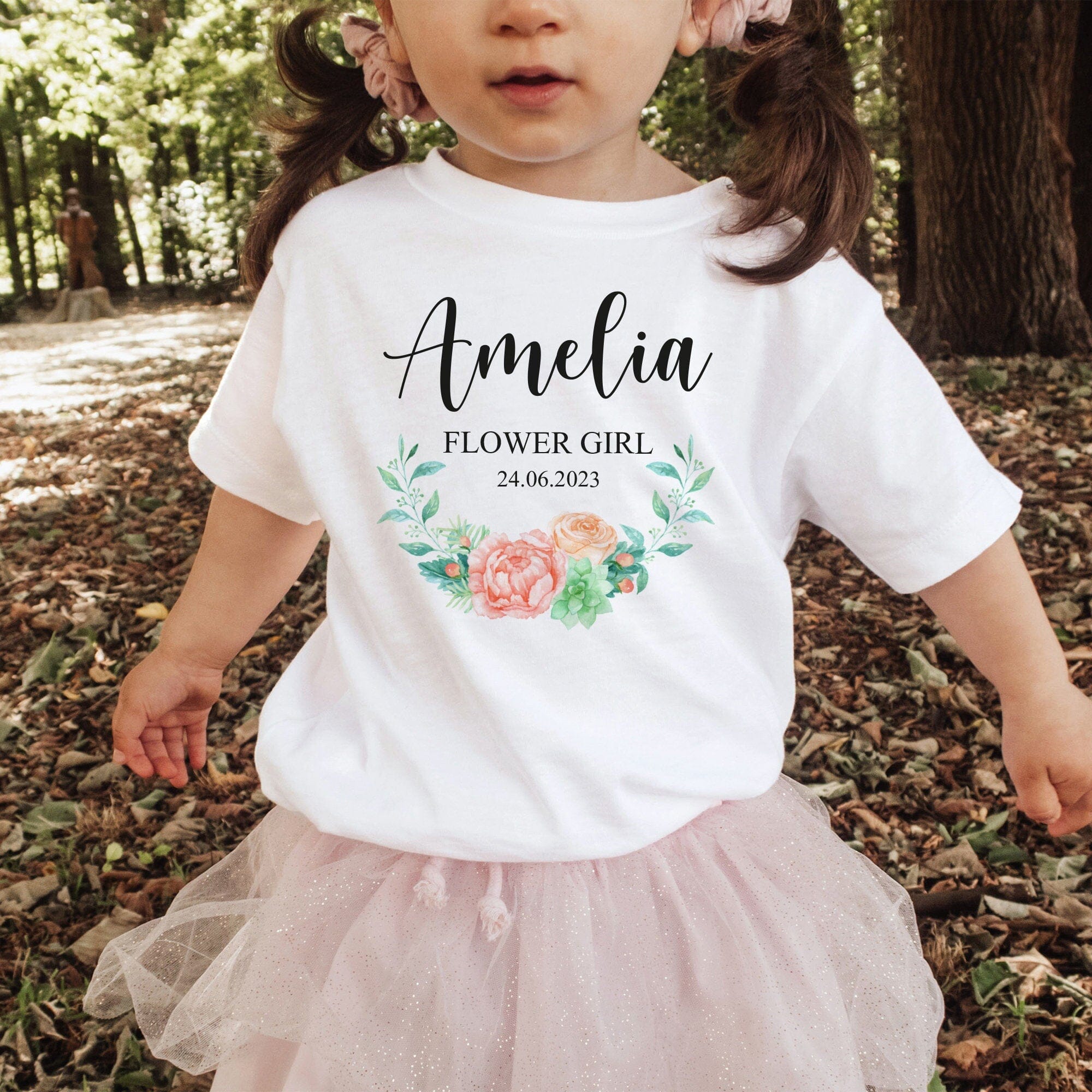 Flower Girl t-shirt, Wedding Proposal Gift for Kids, Bridal Party Wedding Day