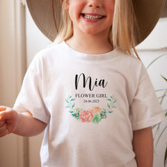 Flower Girl t-shirt, Wedding Proposal Gift for Kids, Bridal Party Wedding Day