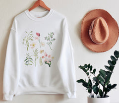 Flowers sweatshirt,Gift for her,Women trendy jumper,Spring concept sweat