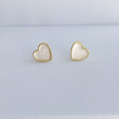 Friendship gift with heart stud earrings, Tiny minimal Jewellery gift for her, Best friend Birthday Christmas gift
