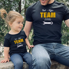 Fun Father'S Day Team T-Shirt, Personalised Tool - Rific Gift For Dad, First Present