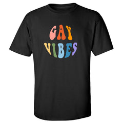Gay Vibes Pride T-Shirt, Unisex Tee, Rainbow Heart Tee, Lgbtq+ Flag Tshirt