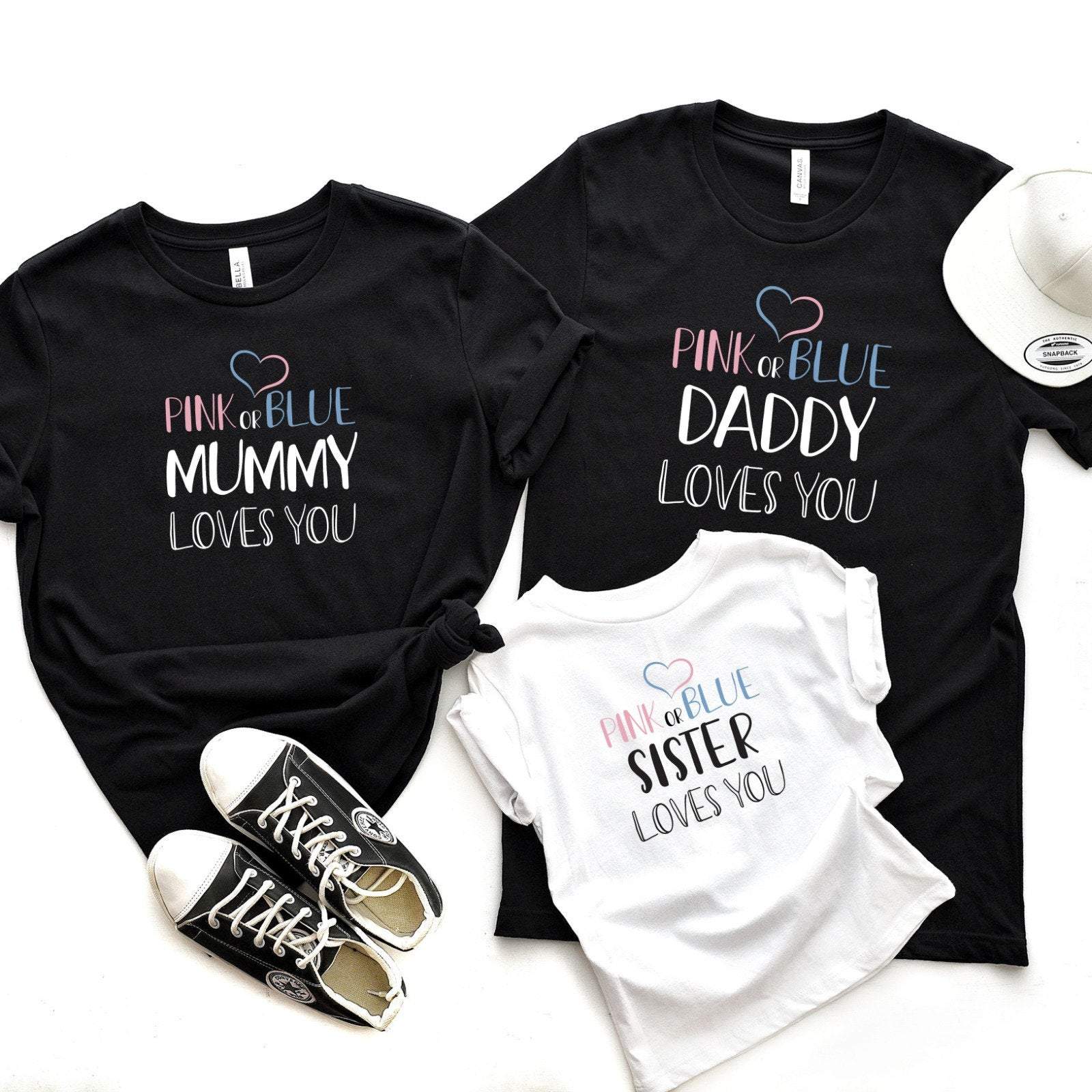 Gender reveal party matching Family outfit Team team T shirt