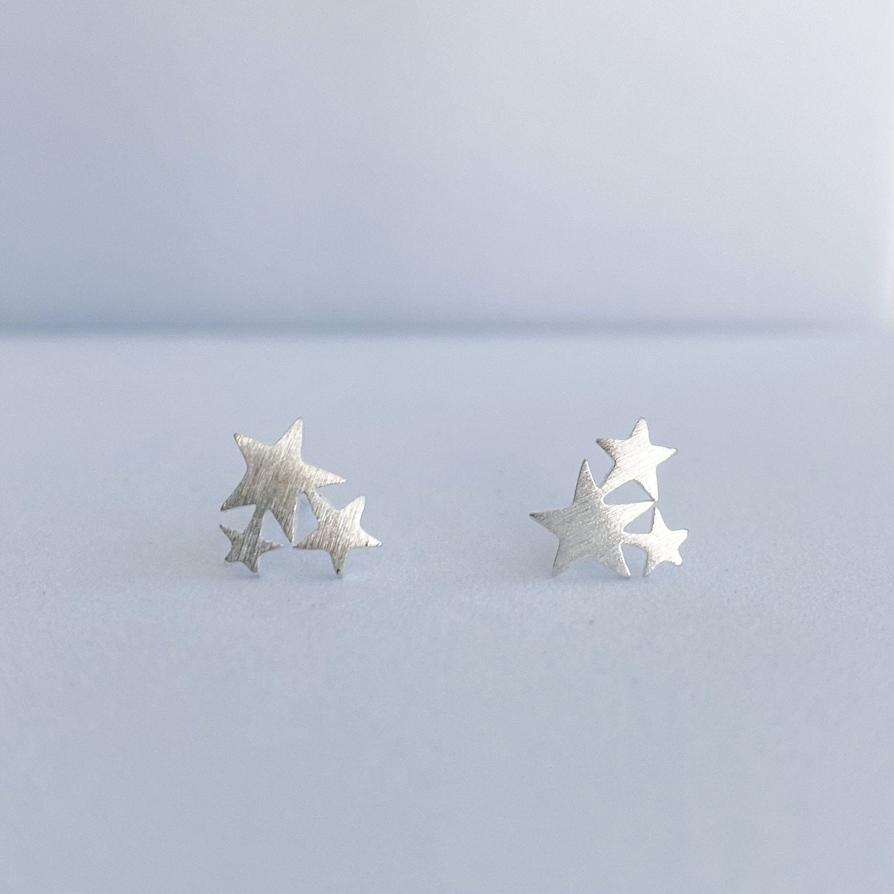 Gift for 30th birthday, 3 star stud earrings, Each star for each decade, Gift for her, Hello thirty