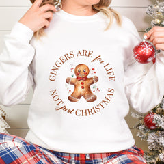 Gingers Are For Life Not Just Christmas Jumper With Gingerman Cookie, Xmas Sweatshirt, Cosy Gift For Her Women