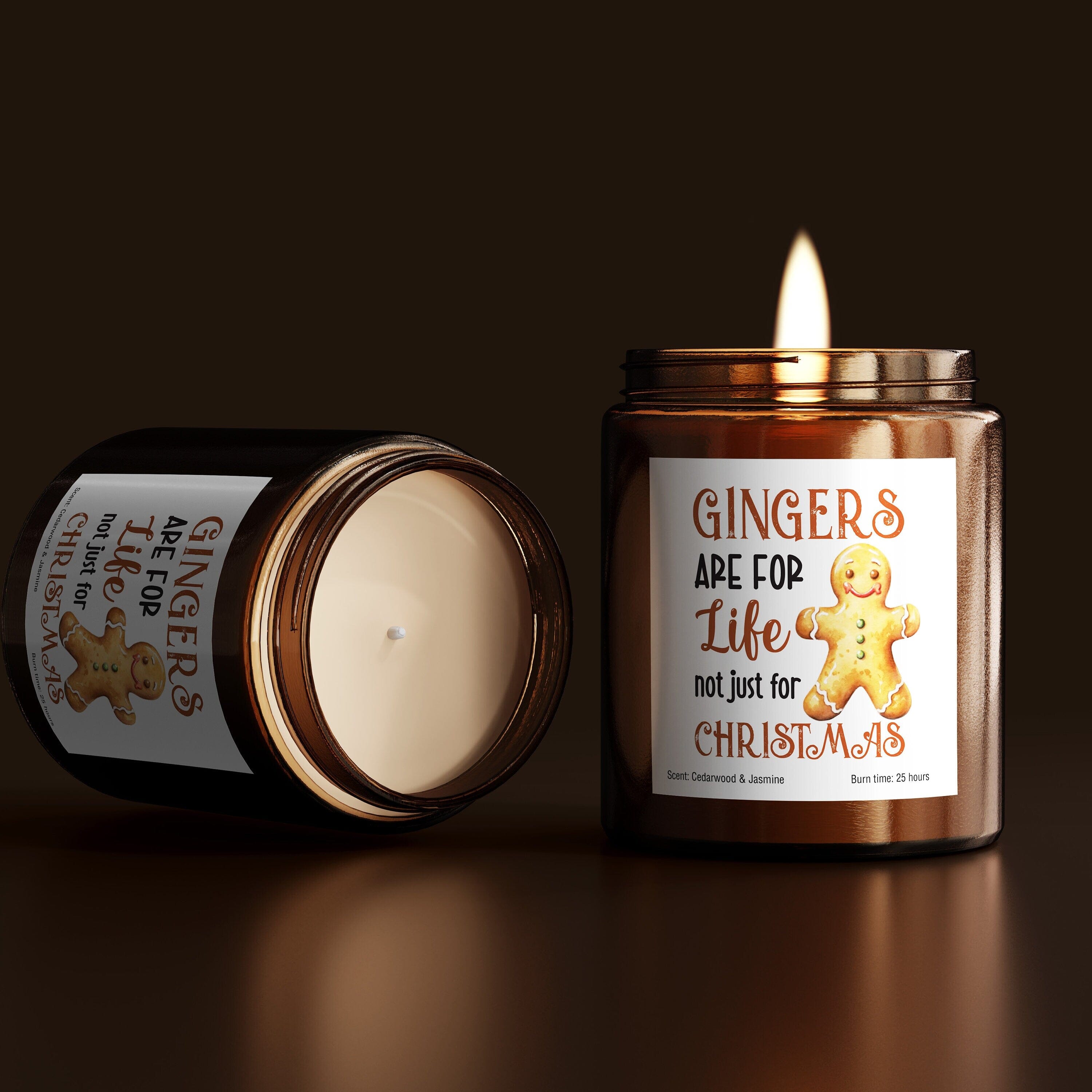 Gingers Are For Life Not Just For Christmas Candle, Christmas Gift for Her Him, Gingerbread Man lover