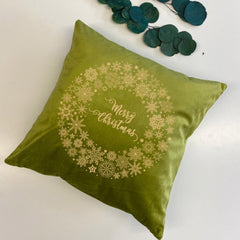 GOLD FOIL Merry Christmas luxury velvet Cushion, Christmas decor, 6 colours