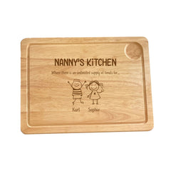 Grandma Mum engraved wooden chopping board Mother's Day gift Children and grandchildren names
