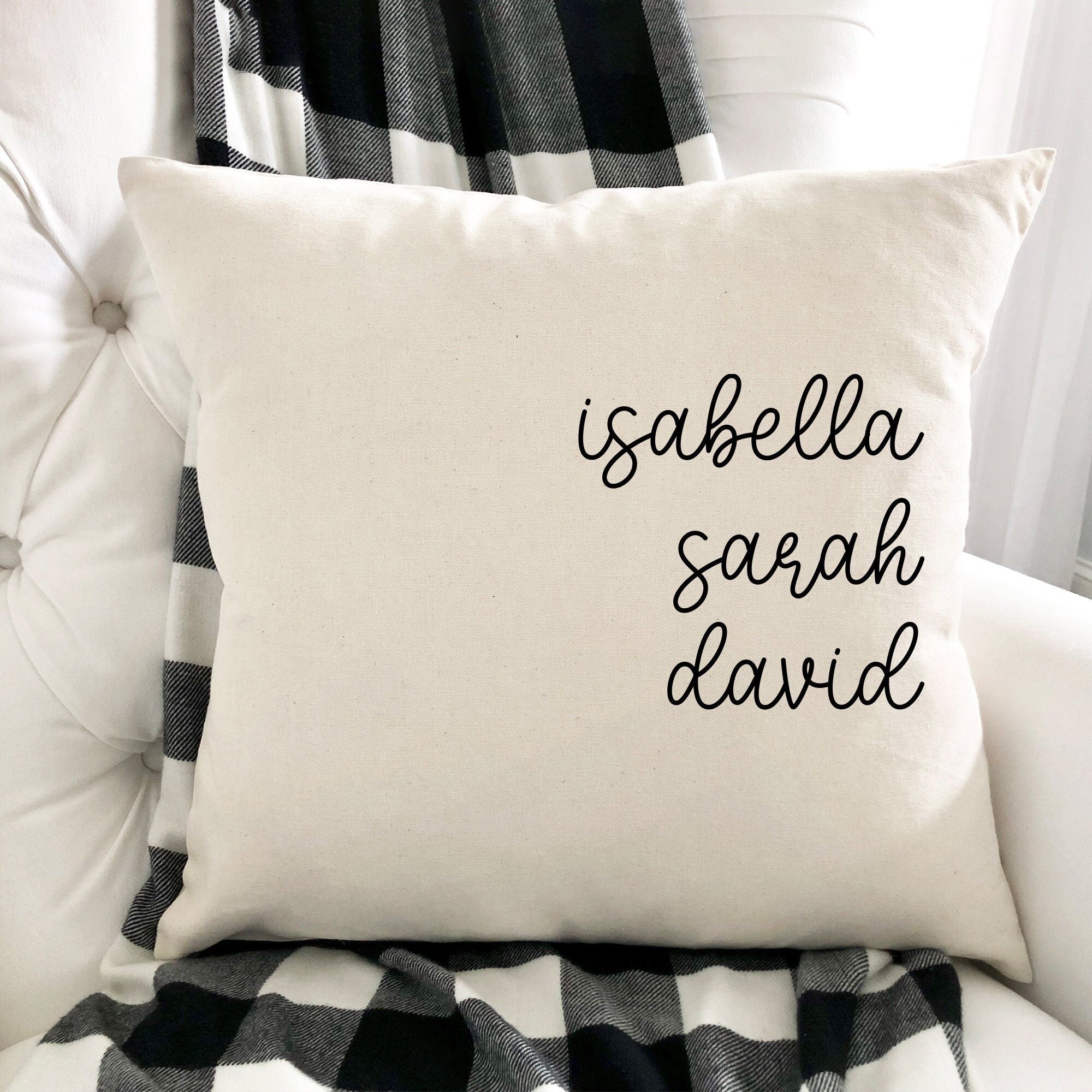 Grandma Or Mum Cushion With Family Names, Christmas Gift For Nanny Or Mother
