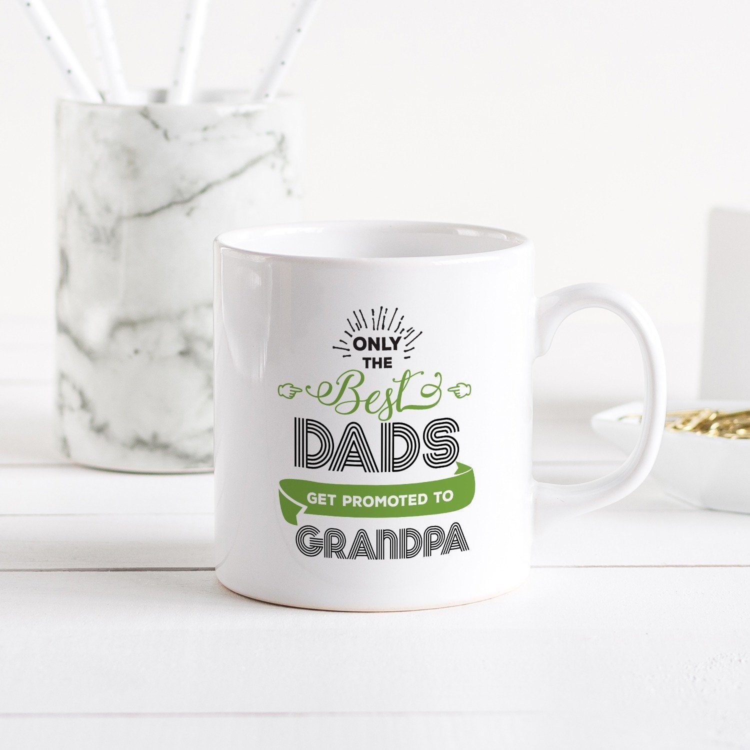 Grandpa Gift, Only The Best Dads Get Promoted To Grandpa Mug, Pregnancy Announcement