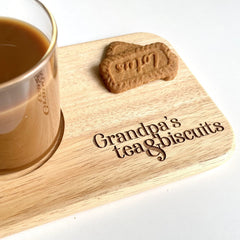 Grandpa's tea and biscuits engraved board,Personalised coffee board,Gift for birthday, new home