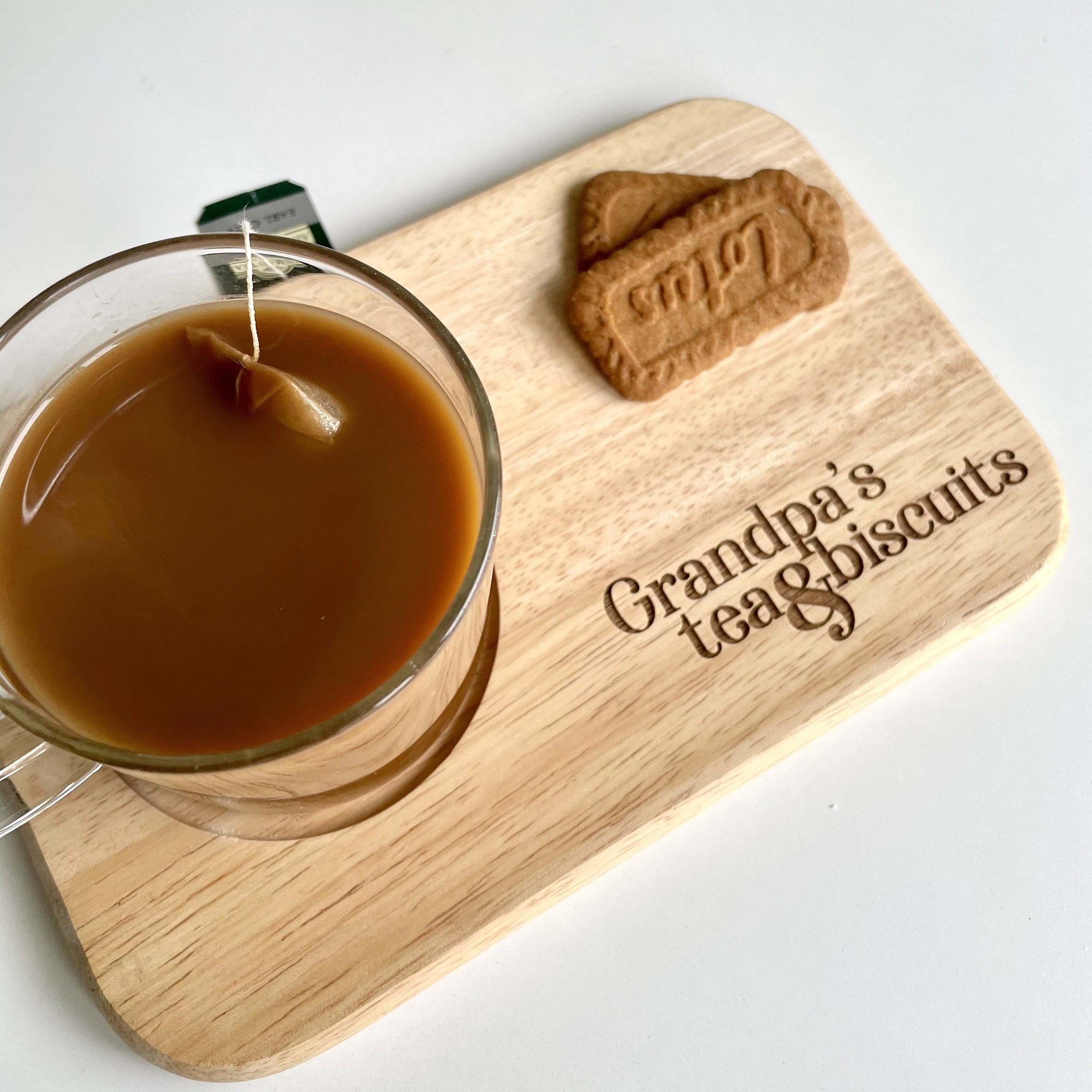 Grandpa's tea and biscuits engraved board,Personalised coffee board,Gift for birthday, new home