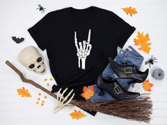 Halloween Costume, Skeleton Rocker Hand T-Shirt