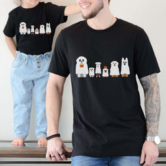 Halloween T-Shirt, Dogs In Ghost Costumes, Funny Spooky Season Halloween Tee For Women And Men