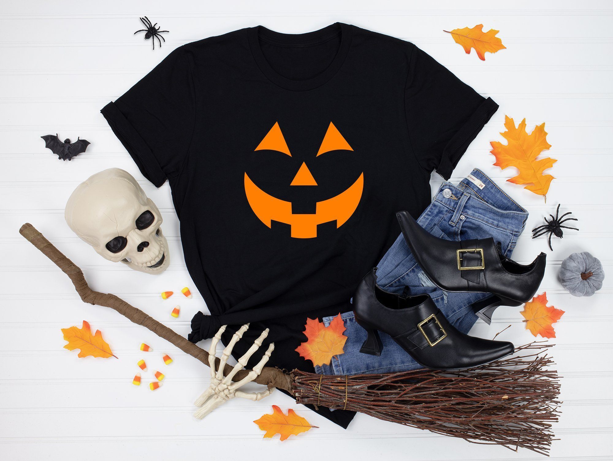 Halloween T-shirt, Scary Pumpkin Custome, Pumpkin Face Halloween Tshirt