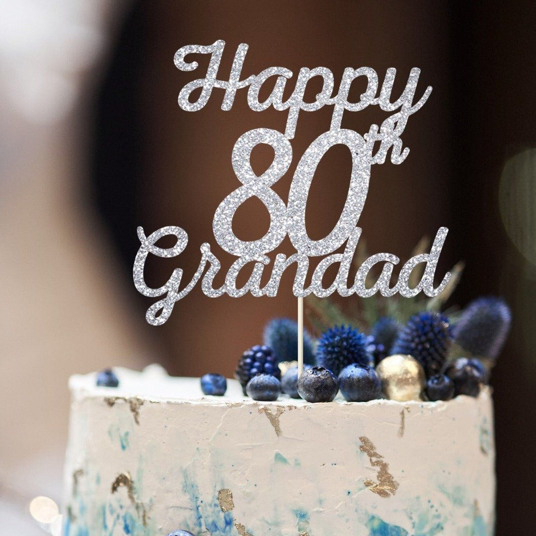 Happy birthday grandad cake topper. Grandpa birthday decor