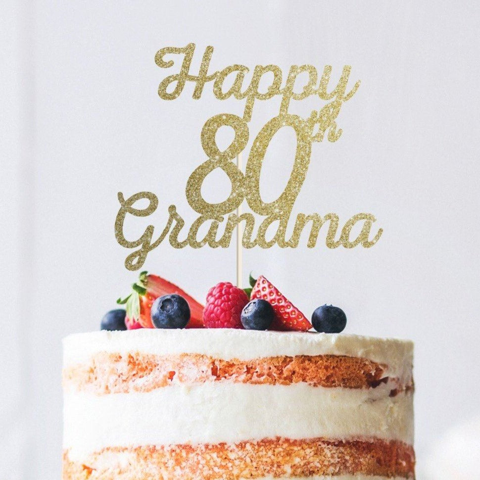 Happy birthday grandma cake topper. Grandma birthday decor