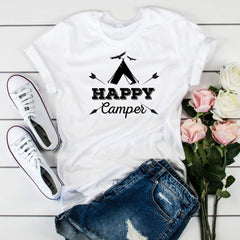 Happy camper T-shirt, Hiking Gift Shirt, Nature Lover Gift, Adventure Shirt