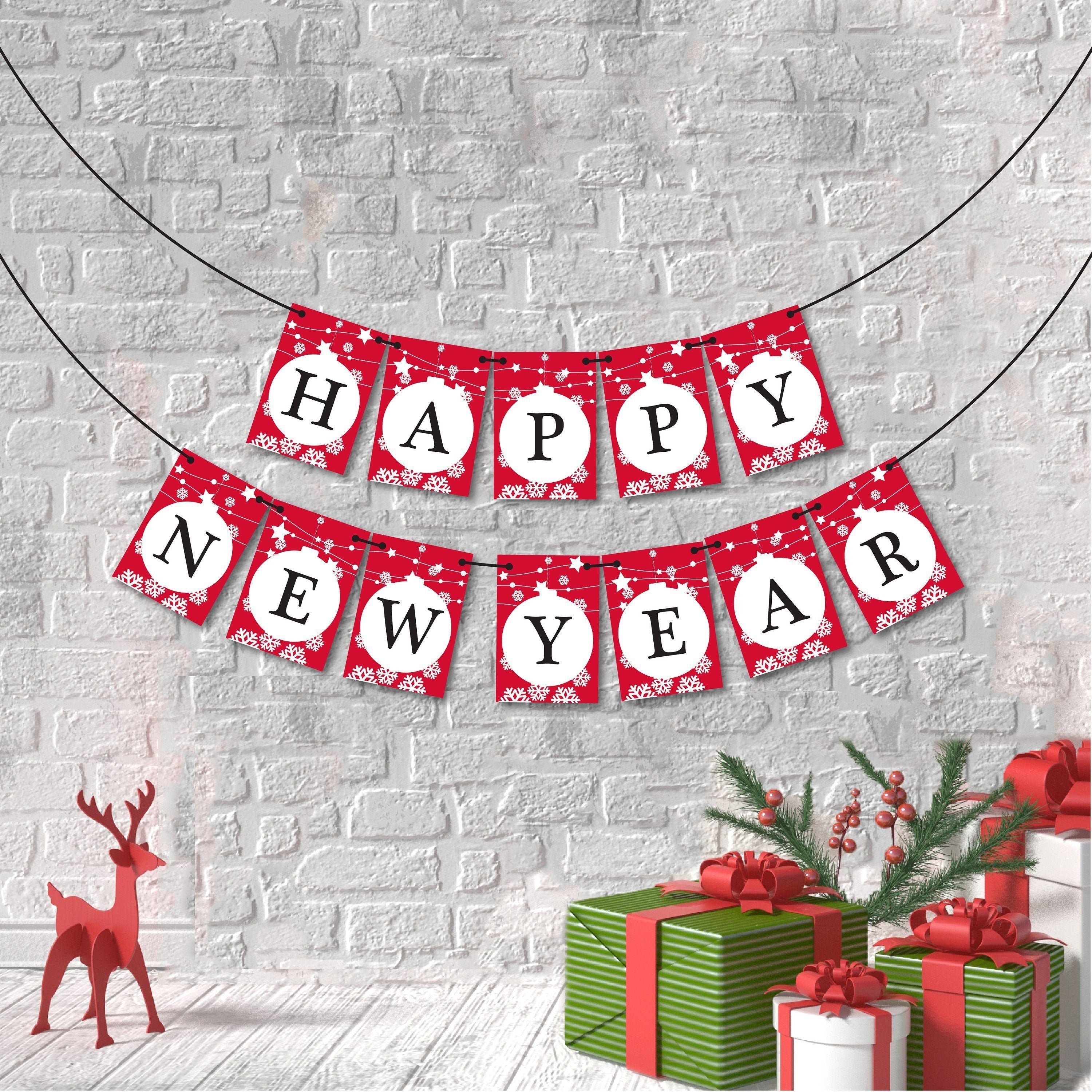 Happy New Year Banner. Christmas Bunting.