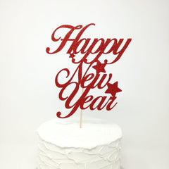 Happy New Year Cake Topper with Stars