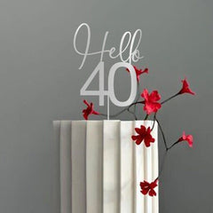 Hello 50 wooden birthday Cake Topper, Suitable for ALL AGES, Personalised Party Décor