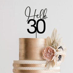 Hello 50 wooden birthday Cake Topper, Suitable for ALL AGES, Personalised Party Decor, HH1