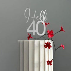Hello 50 wooden birthday Cake Topper, Suitable for ALL AGES, Personalised Party Decor, HH1