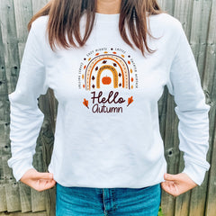 Hello Autumn Jumper, Autumn Sweatshirt, Gift For Her, Eco - Sustainable