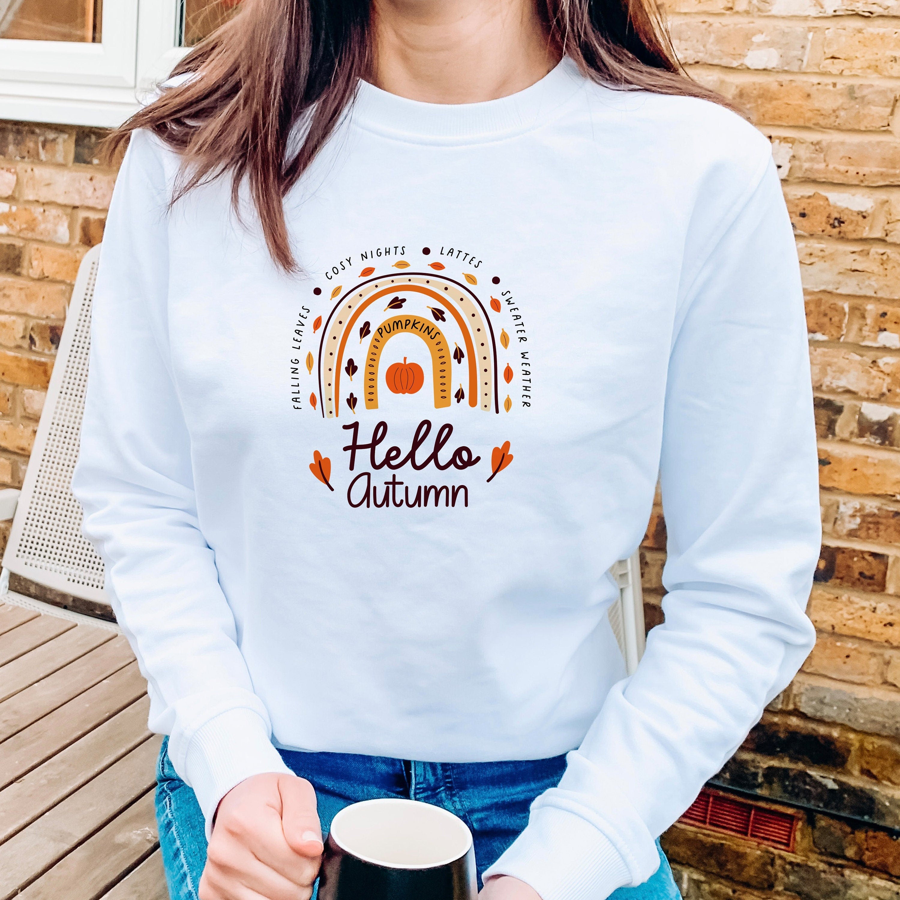 Hello Autumn Jumper, Autumn Sweatshirt, Gift For Her, Eco-Sustainable