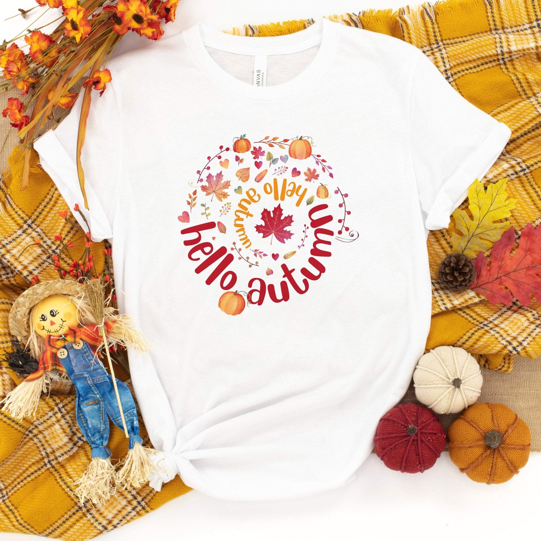 Hello Autumn t-shirt, Fall Tshirt, Autumn tee