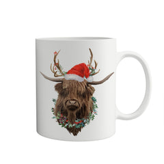 Highland Cow with Santa Hat Christmas Mug Xmas gift, Scottish gifts Stocking filler