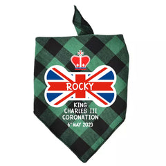 HM King Charles Coronation Triangle Dog Scarf, Coronation Bandanas for Pets, Dog Coronation Costume