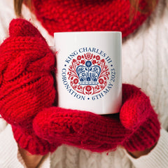 Hm King Charles Iii Coronation Official Emblem Mug, God Save The King, Celebration Gift For Her Him