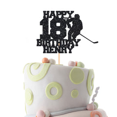 Hockey Birthday Cake Topper, Personalise Teenage, Kids, Adult Hockey Themed Cake Topper