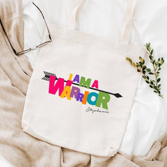 I am a warrior tote bag, Gift for cancer survivor with name, Survivor party gift