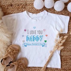 I Love you daddy Happy Father's Day tshirt, First fathers day gift, Kids tshirt for dad