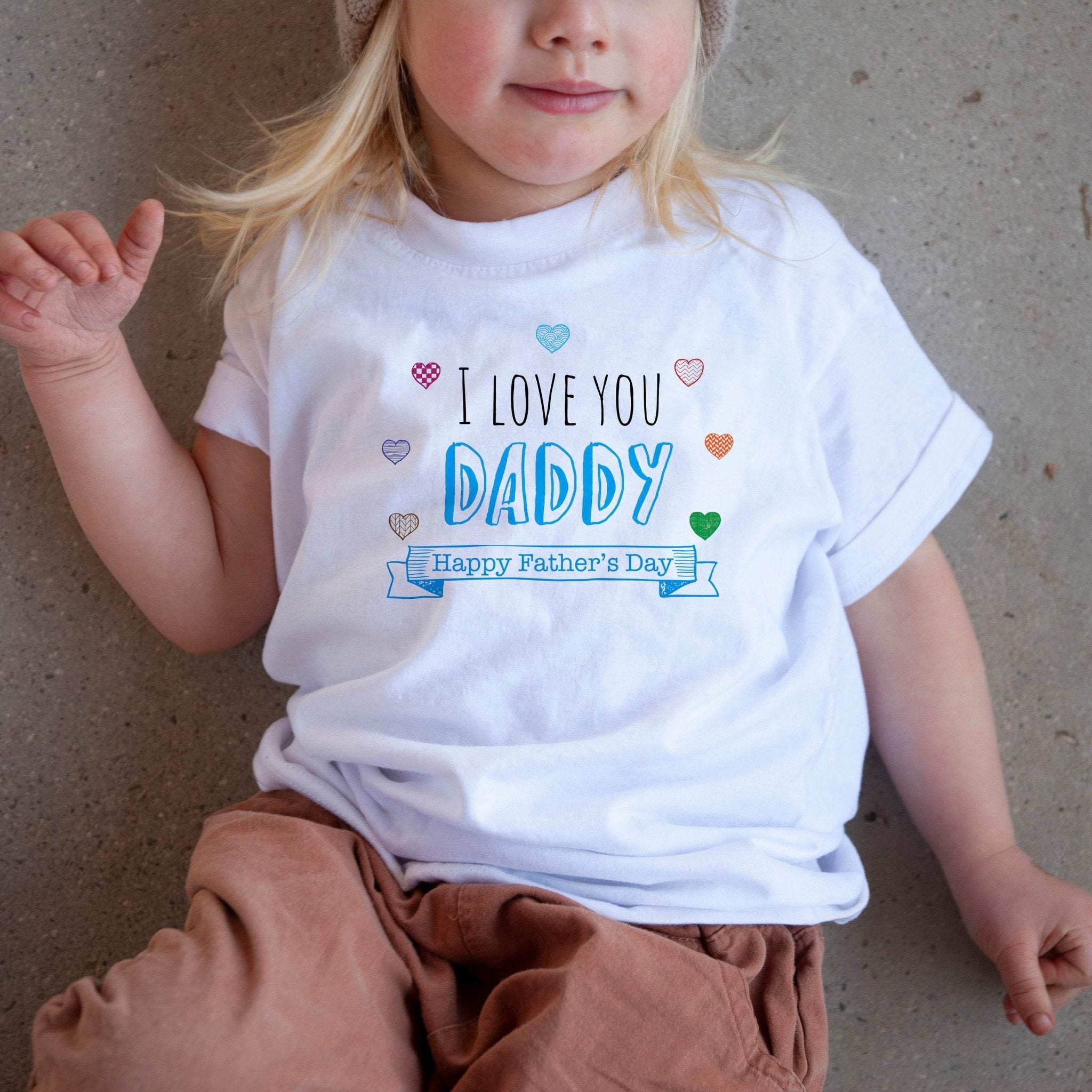 I Love you daddy Happy Father's Day tshirt, First fathers day gift, Kids tshirt for dad