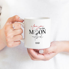 I love you to the moon and back dad mug, Father's day gift, Gift For New Dad, Daughter gift