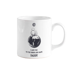 I love you to the moon and back Daddy mug, Moon and Astronaut Dad and Son