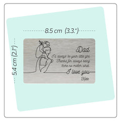 I'll always be your little girl wallet card, Personalised Father's Day Gift, Custom Gift for Dad