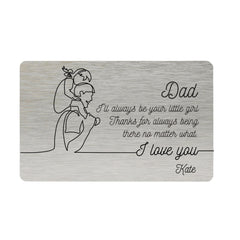 I'll always be your little girl wallet card, Personalised Father's Day Gift, Custom Gift for Dad