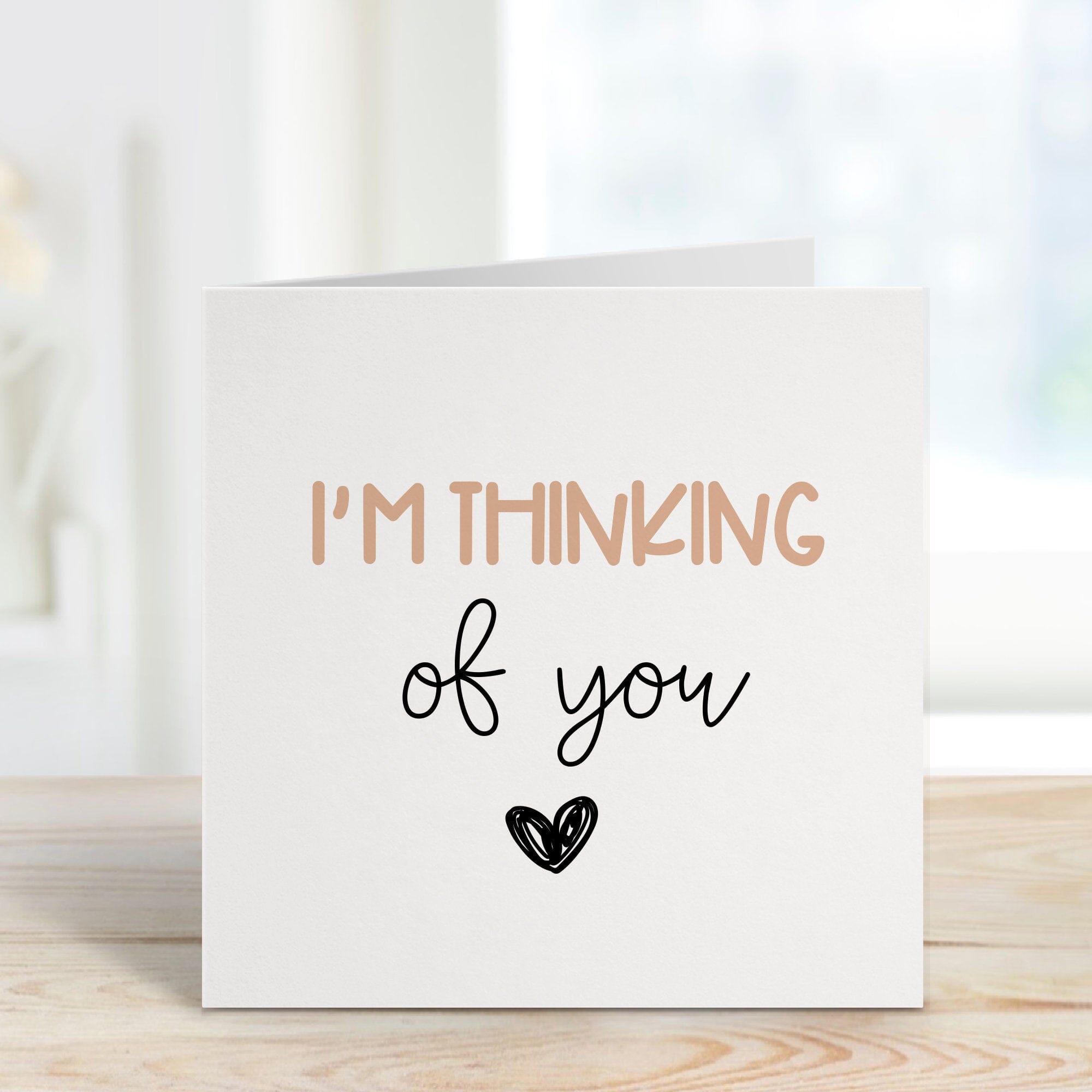 I'm thinking of you card with envelope, Far away card, Sympathy greeting card