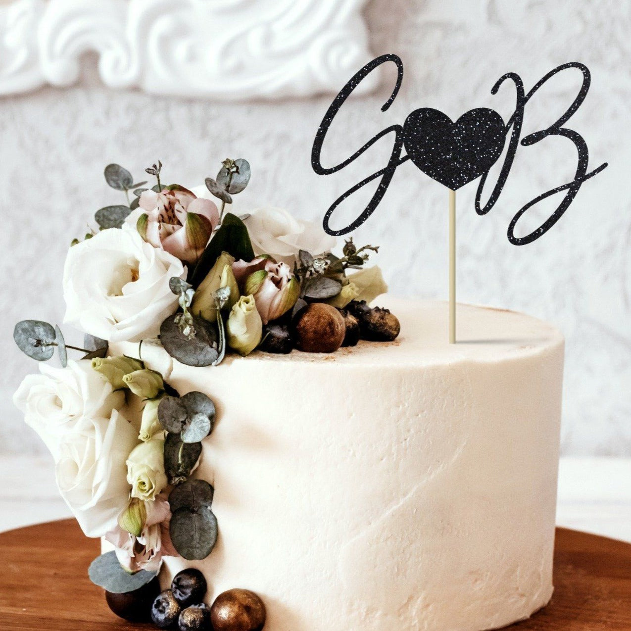 Initial wedding cake topper. Double side. Love cake topper. Couple letters