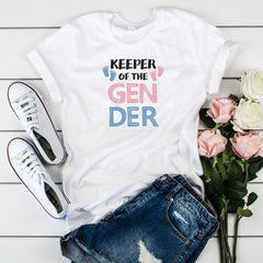 Keeper of the gender t-shirt, Gender reveal party shirt, Baby Shower