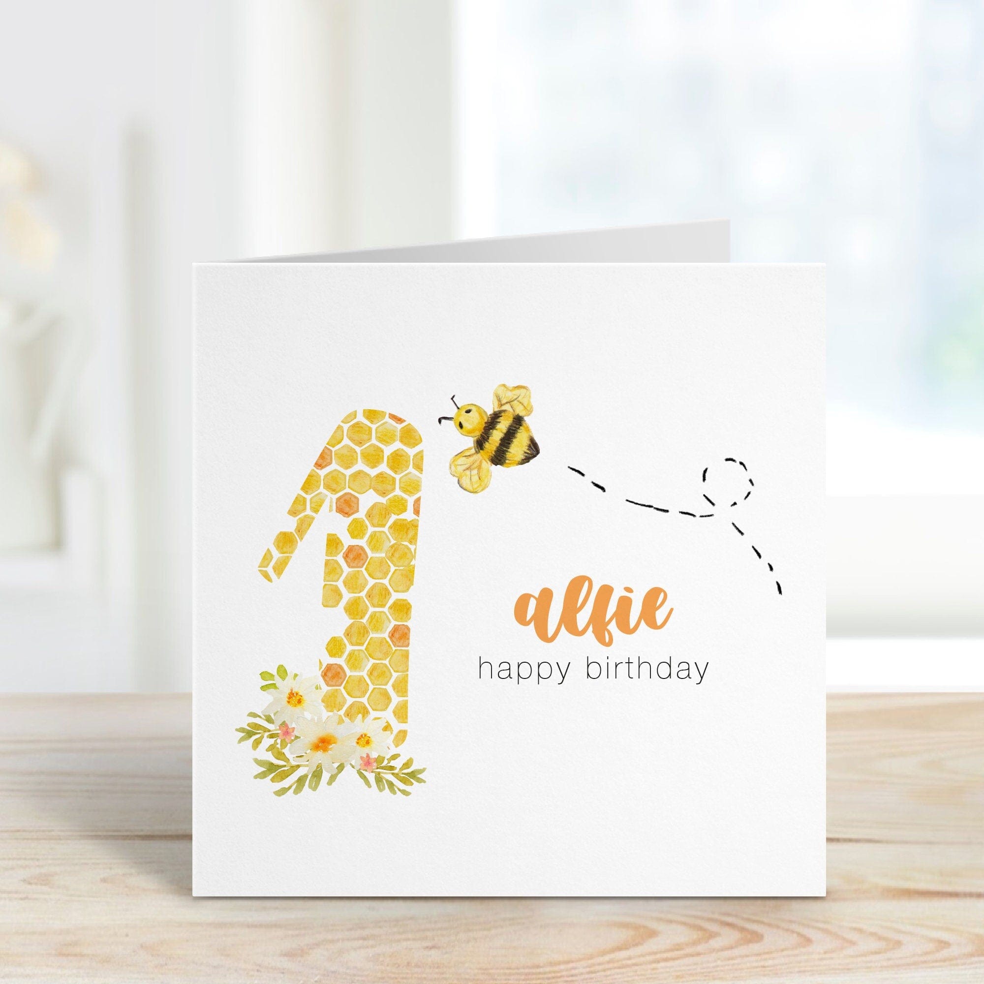 Kids Bee Design Birthday Card with Envelope, Baby Boy Girl 1st 2nd 3rd 4th 5th Greeting Card, First Birthday Card For Kids